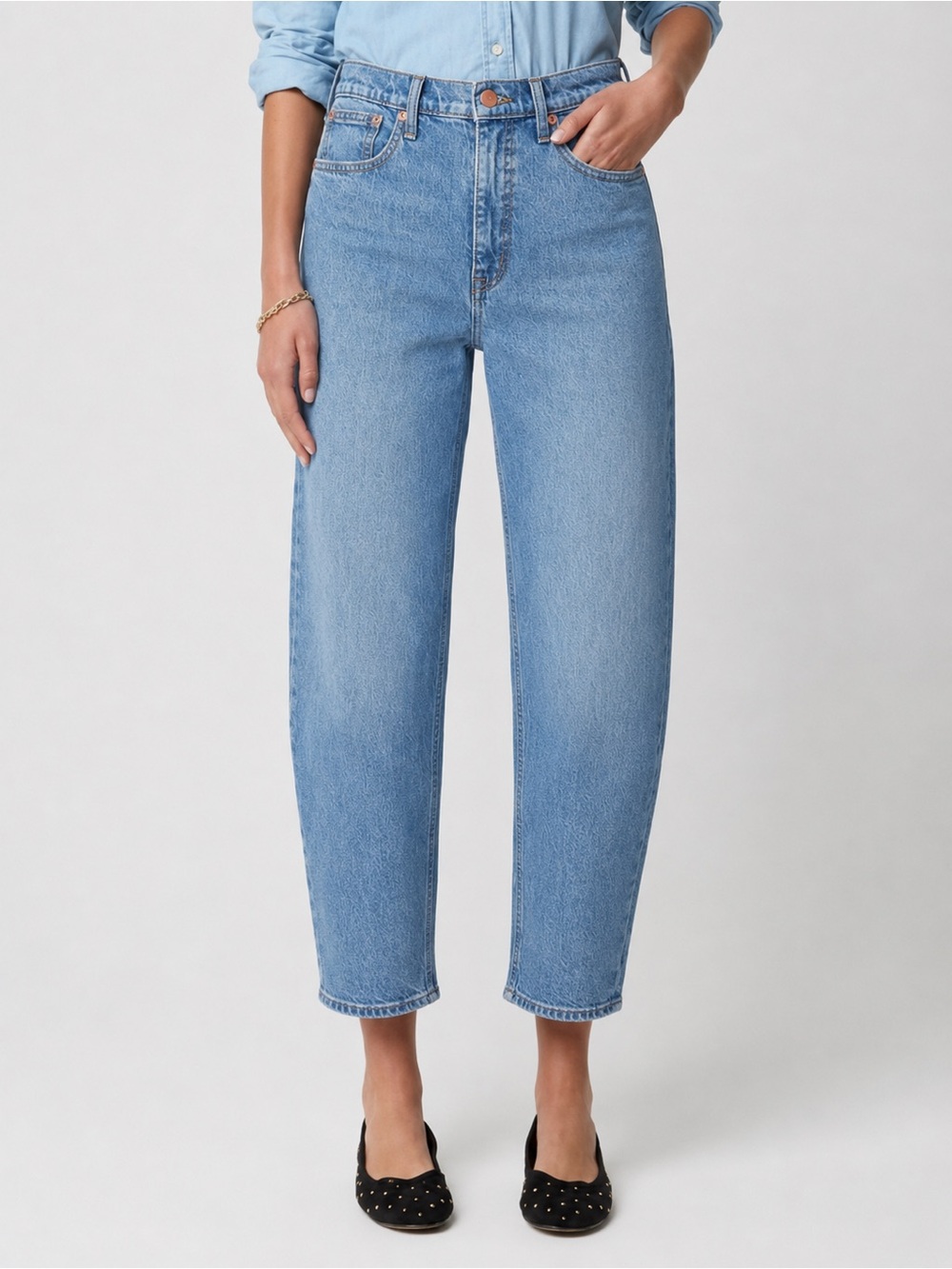 J. Crew Slim Barrel leg jean in all day stretch Marina Wash Size 27 NWT